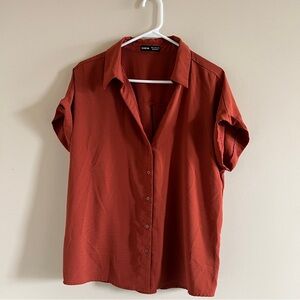 Shein Rust Button-Up Shirt